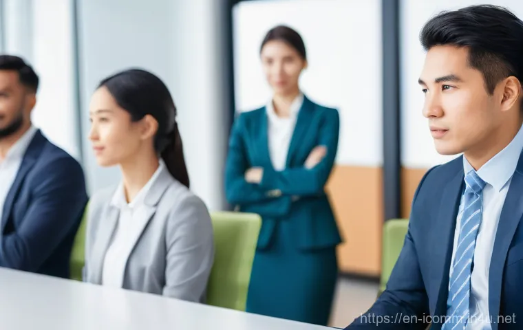 국제커뮤니케이션 실습 중심 교육 - **Prompt:** A diverse group of 5-6 professionals from various cultural backgrounds (e.g., East Asian...