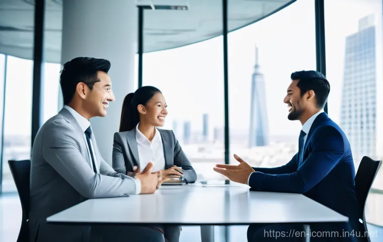 국제커뮤니케이션과 기업의 글로벌 전략 - **Prompt: Cultural Connection in Global Business**
"A group of five diverse business professiona...