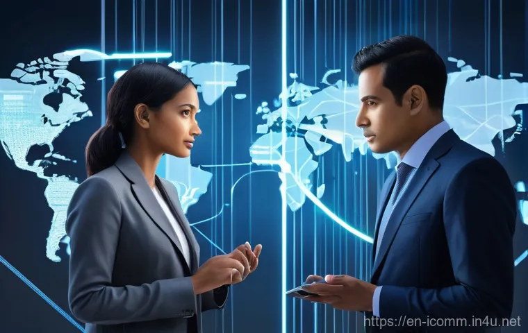 국제커뮤니케이션과 기업의 글로벌 전략 - **Prompt: Cultural Connection in Global Business**
    "A group of five diverse business professiona...