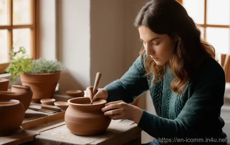 국제커뮤니케이션 분야 취업 준비 - A focused young woman, in her mid-20s, with shoulder-length wavy brown hair and wearing a comfortabl...