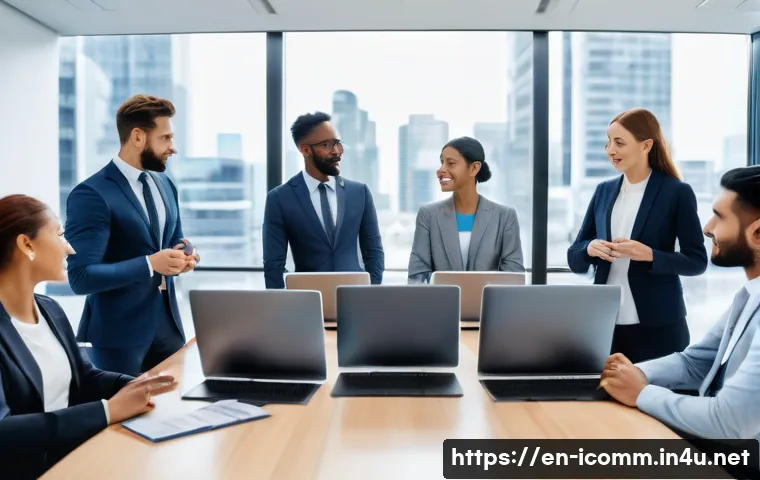 국제커뮤니케이션 전문가로서의 가치 - A professional multicultural business team engaged in a virtual meeting across multiple time zones, ...